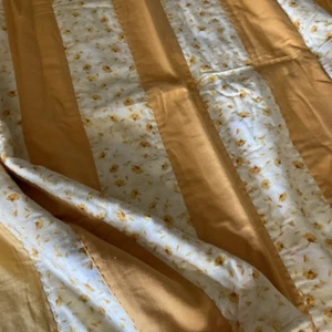 Handmade Flannel Strip Lap Quilt 40x60 Yellow Flower Garden - Picture 1 of 6