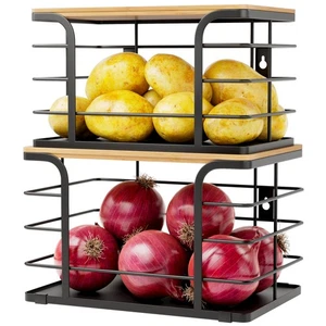 2 Pack Potato and Onion Storage Bin,Stackable Pantry Organizers and Storage w... - Picture 1 of 9