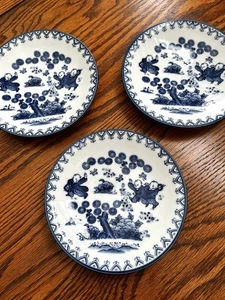 Vintage blau weiß Teller signiert Set 3  - Bild 1 von 8