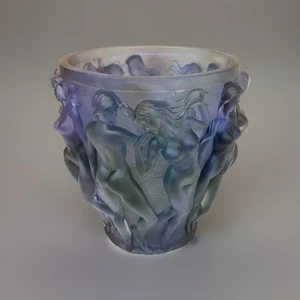 Xxl Crystal Lalique Style Vase H10” Purple OMBER Heavy Glass Art 11lb Limited Ed - Picture 1 of 10
