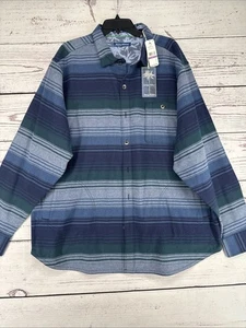 Men’s Tommy Bahama Sombra Yarn-Dyed-Stripe Long Sleeve Woven Shirt XXL - Picture 1 of 11