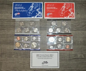 2005 P & D United States 22 Coin Uncirculated Set W/ Envelope (OGP) Very Nice ! - Picture 1 of 11