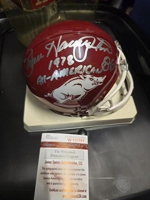 Dan Hampton JSA  Arkansas Razorbacks Signed Autographed Auto Mini Helmet Bears - Image 1 of 4