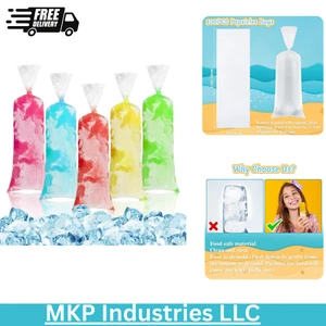 100 Ice Candy Plastic Bags - 4X12 Bolsas Para Bolis De Hielo Mexicanos Freeze Ic - Picture 1 of 7
