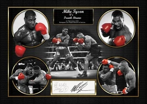Mike Tyson & Frank Bruno - A4 Photo Memorabilia Exclusively Made by Mash Designs - Foto 1 di 6