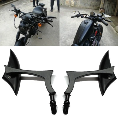 Espelhos retrovisores pretos de motocicleta MT personalizados para helicóptero Harley Davidson Cruiser - Imagem 1 de 4