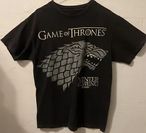 Camiseta GAME OF THRONES Winter is Coming Stark Negra Mediana Buen Estado - Imagen 1 de 3
