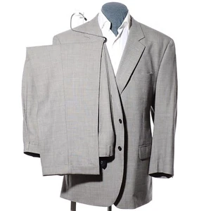48R Jos A Bank Gray Nailhead Wool Two-Piece Suit 40x30 Trousers Jacket XXXL 3XL - Picture 1 of 14