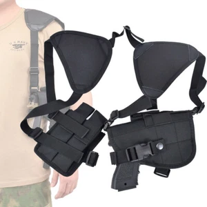 Armpit Universal Gun Holster Shoulder Pistol Holder with Double Magazine Pouch - Picture 1 of 9