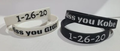 KOBE BRYANT & GIGI BRYANT REMEMBRANCE 腕带 ~ 硅胶手链  — 第 1/4 张图片