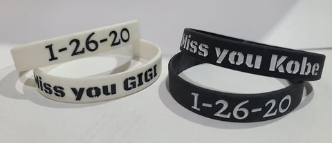KOBE BRYANT & GIGI BRYANT REMEMBRANCE WRISTBANDS ~ Silicone Bracelets Cover