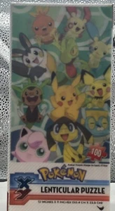 Pokemon Lenticular Puzzle 100 Pieces 12" x 9" by Cardinal - NEW SEALED - Picture 1 of 7