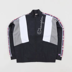 Champion Premium Men's Reverse Weave Track Jacket, Black/White - Picture 1 of 3