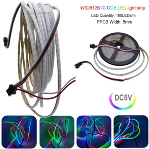 5V WS2812 COB RGB LED light stirp 160LED/m Addressable Flexible High Density LED - Picture 1 of 10