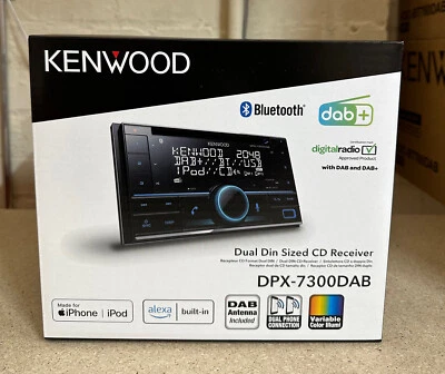 Kenwood CD/MP3 Double DIN Car Stereo DAB Radio Bluetooth USB DPX-7300DAB #OP - Image 1 of 4