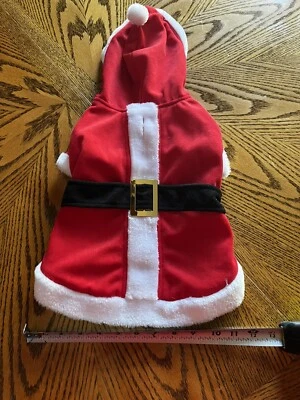 Medium Santa Claus Suit with Attached Hood Costume for Dogs - Image 1 of 4