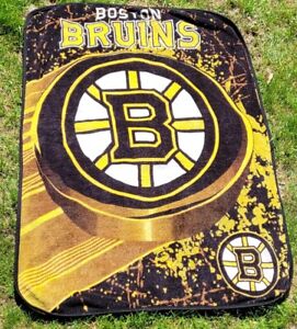 NHL Boston Bruins Throw Blanket Vintage Rare HTF Bedroom Sofa Mancave Game Room 