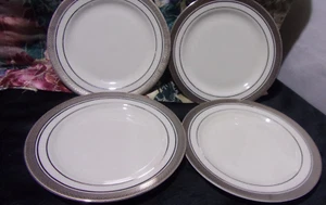 [Lot of 4] Pickard China 'Geneva' Ivory -Platinum Encrusted 6" Bread Plates - Picture 1 of 8