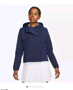 NWT $130 Women's Nike Repel Golf Hooded Rain Jacket Sz XS Navy Blue DH2089-451 - Picture 1 of 14
