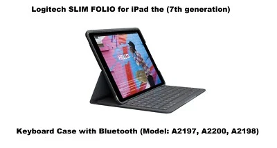 Logitech SLIM FOLIO iPad Keyboard Case 10.2 Inch, QWERTZ German Layout - Immagine 1 di 4