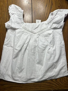 NWT Janie and Jack Room To Bloom Flutter Sleeve Seersucker Top Girls Shirt Sz 6 - Picture 1 of 3