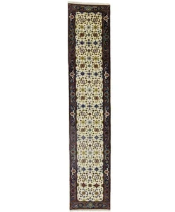 Hand-Knotted Allover Floral Design Runner Rug Wool Oriental Carpet 2'6X12'2 ft - Picture 1 of 16