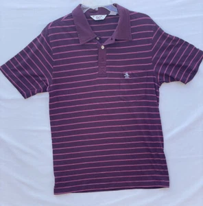 Original Penguin Shirt Mens Extra Large Burgandy Red Stripes Casual - Picture 1 of 8