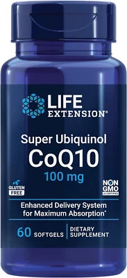 LIFE EXTENSION SUPER UBIQUINOL CoQ10 100mg 60 SoftGel Foto 1 de 4
