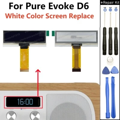 Display For Pure Evoke D6 DAB/FM Home Bluetooth Radio WHITE OLED Screen NEU - Bild 1 von 4