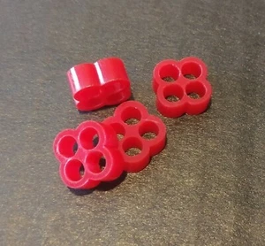 2pcs 4 Pin Red Individually closed Cable Comb for 4mm Sleeved cables MacroMods - Picture 1 of 2