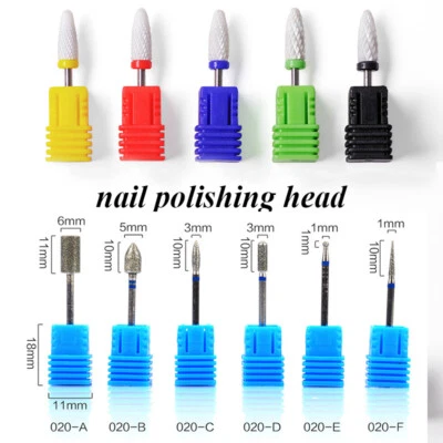 3Pcs Nail Drill Bit Kit Electric File Polish Nail Art Pedicure Manicure Tools*CA - Image 1 of 4