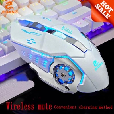 6D LED Rechargeable Wireless Backlit USB Optical Ergonomic Gaming Mouse Mice - Image 1 of 4