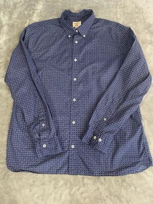 Brooks Brothers Shirt XL Men’s Blue Long Sleeve Button up geometric - Image 1 of 4
