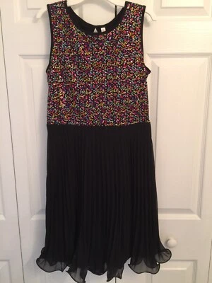 Vestido de Fiesta Niñas 14 16 Navidad Hanukkah Vacaciones Multicolor Lentejuelas Negro Foto 1 de 4