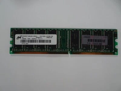Micron 128MB PC-2100 DDR266 UDIMM CL2.5 2.5v MT8VDDT1664AG-265A1 - Image 1 of 2