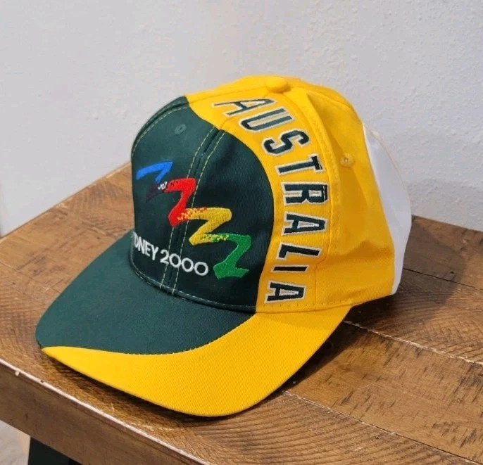 De colección Y2K 2000 Sydney Juegos Olímpicos de Verano Equipo Oficial Australia Correa Gorra Sombrero Foto 1 de 4