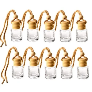 10pcs Car Hanging Glass Perfume Bottles Refillable Air Freshener Vials - Picture 1 of 3