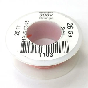 HS26-03-25 25FT 26AWG ORANGE SOLID Electronic Electrical 300V Wire UL1007 80C - Picture 1 of 1