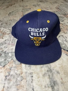 CHICAGO BULLS Throwback Snapback MITCHELL & NESS Flat Brim Hat Cap NBA Blue - Picture 1 of 4