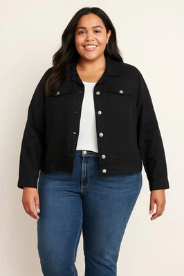 NWT Jones & Co Women's Black 100% Linen Button Up Jacket 3X Plus Size Pockets - Image 1 of 4