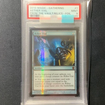 2010 MTG PSA9 Aether Vial FTV Foil English Relics Mint Artifact - Image 1 of 2