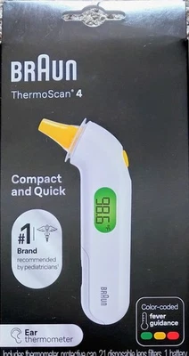 NUEVO. Termómetro digital de oído Braun ThermoScan 4. Venta al por menor $40.00. Foto 1 de 2