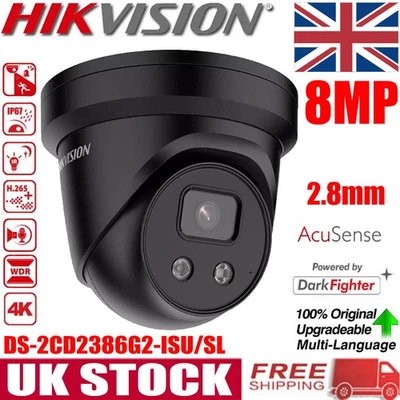 Hikvision DS-2CD2386G2-ISU/SL 8MP 4K AcuSense PoE IP Camera Smart Detection UK - Image 1 of 4