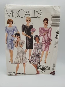Abito formale UNCUT McCalls 4649 Misses modello CUCITO TG 10 - Foto 1 di 4