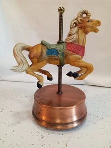 Vtg Wind Up Musical Toy Figurine Carousel Horse - Picture 1 of 5