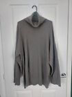 H&M 100% Cashmere Brown Roll Turtle Neck Long Oversized Jumper Large