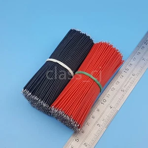 1000 piezas 10 cm 26AWG rojo negro doble extremo estañado PCB cable puente - Imagen 1 de 3