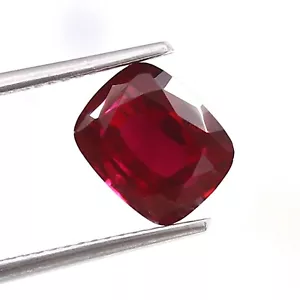 Red Mozambique Ruby Loose Cushion Cut Gemstone 9x7x5 mm for Rings & Jewelry - Picture 1 of 16