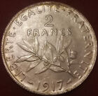 Monnaie 2 francs SEMEUSE ARGENT 1917 SPL Silver coin O. ROTY