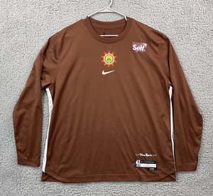 Nike Mens XL San Antonio Spurs 2023/24 City Edition Brown Long Sleeve Shirt NBA - Picture 1 of 10